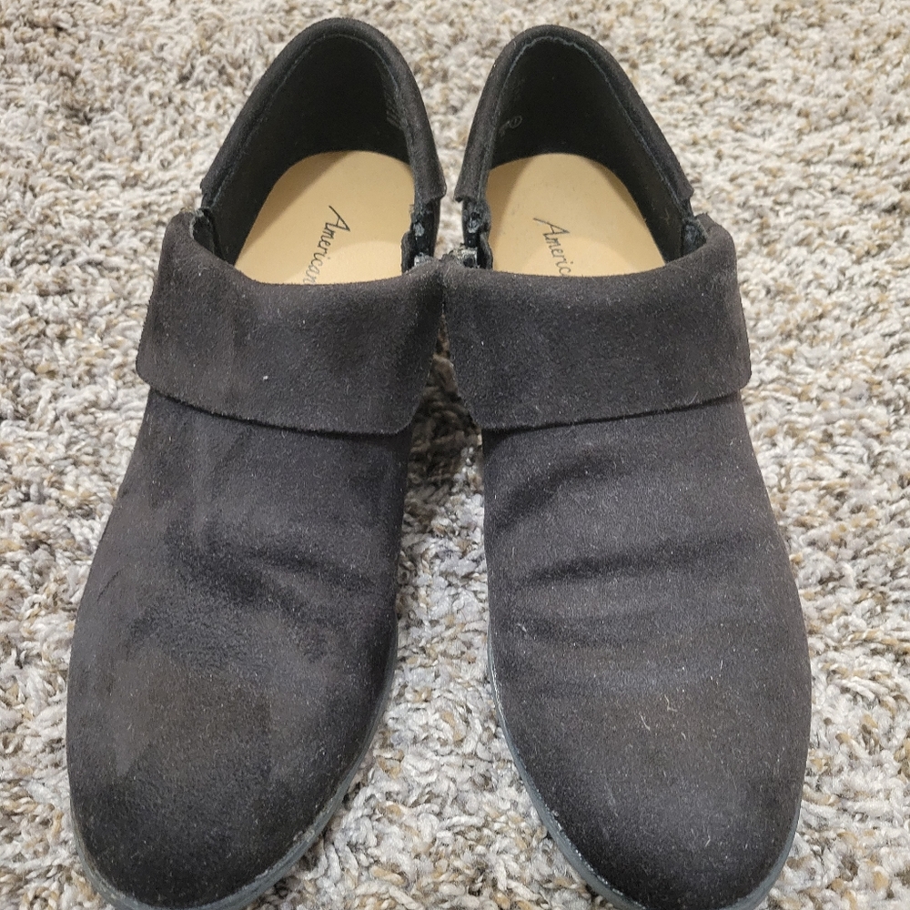 Black microsuede women's shoes, size 7